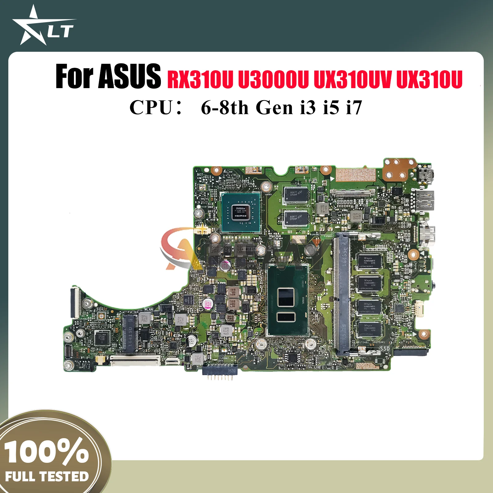

UX310UV Материнская плата для ноутбука ASUS UX310U UX310UQK UX310UQ U3000U UX310UV UX310UFR RX310U UX310UQR Материнская плата с процессором i3 i5 i7