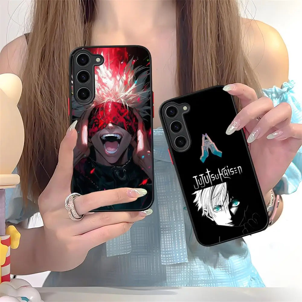 Julongsu kaisen satoru gojo caso de telefone para samsung galaxy s25 s24 s23 s22 s21 plus fe ultra cor silicone capa bonita