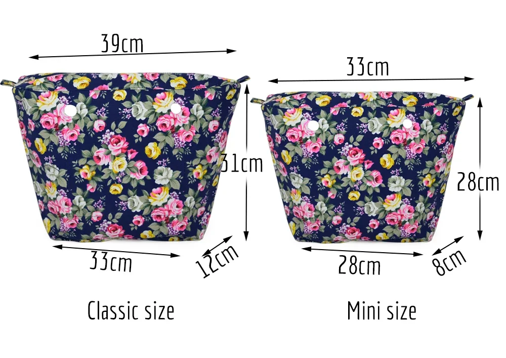 TANQU New Colorful Waterproof Inner Lining Insert Zipper Pocket for Classic Mini Obag Canvas  Inner Pocket for O Bag