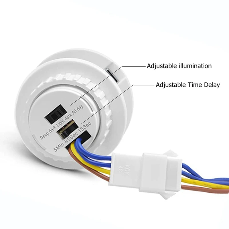 Mini Motion Sensor Light Switch 110-220V PIR Sensor Smart Detection Time Delay Adjustable Infrared Induction