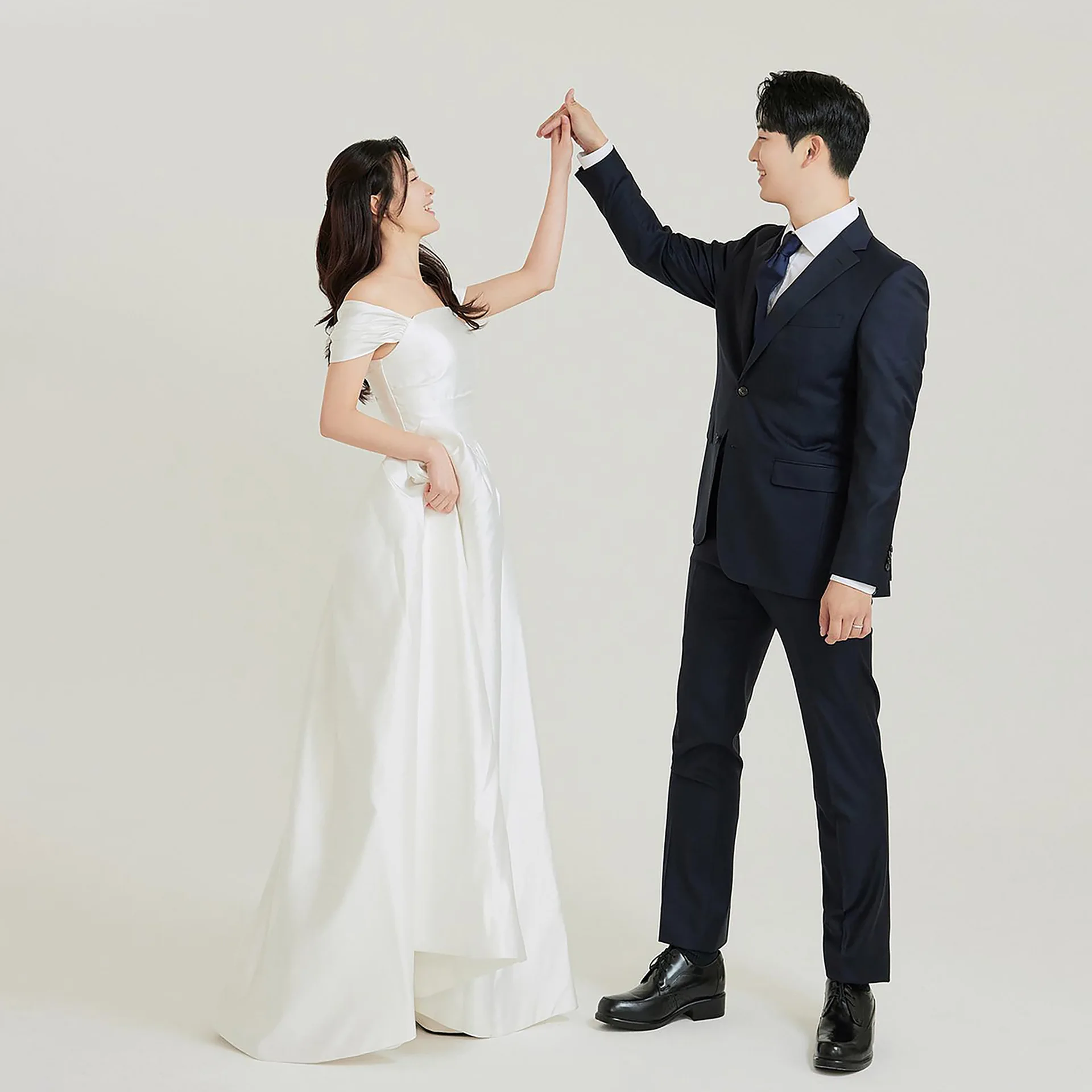 Robe de mariée blanche élégante, épaules dénudées, ligne a, longue, pour séance Photo coréenne, robe de soirée plissée, personnalisée