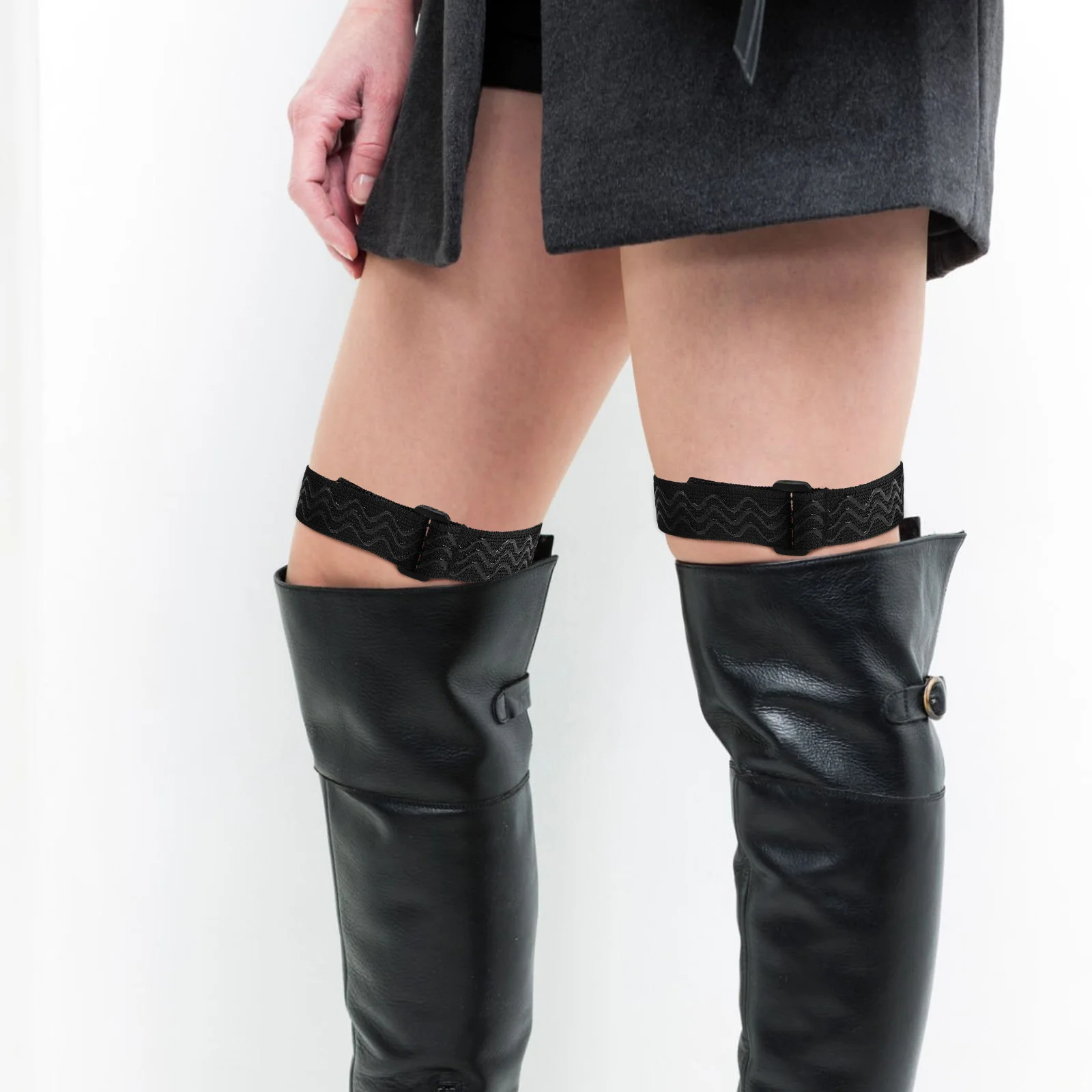 2Pcs Adjustable Boot Stay Up Straps High Knee Hook Loop Fasteners Anti Slip Boot Retention Stability Strap High Knee Boots Strap
