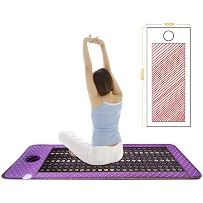 

190x70cm Heating Pad Heating Blanket Natural Jade Electric Heating Therapy Mat Negative Ion Therapy for Relieves Aching Muscles