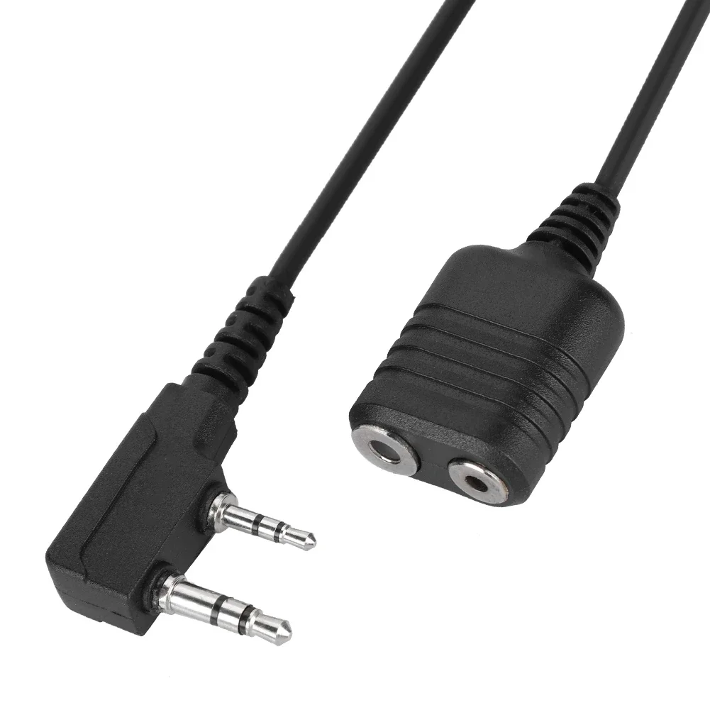 2Pin K Plug Microphone Headset Extension Cable Adapter 1 Meter 3.28ft  for Kenwood Baofeng HAM Walkie Talkie ABS Extend Mic Cord