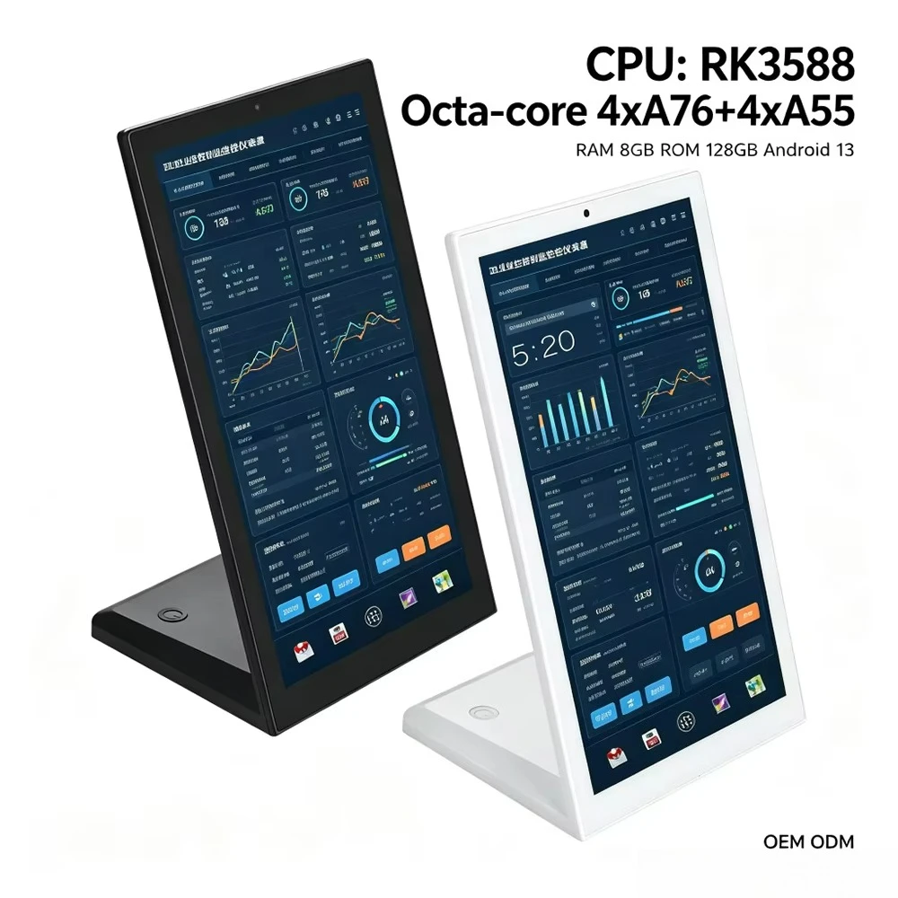 RK3588 14 Inch L-Type Desktop Control Panel, Android 13 Smart Home Central Touch Screen, PoE 4GB+64GB Tablet PC