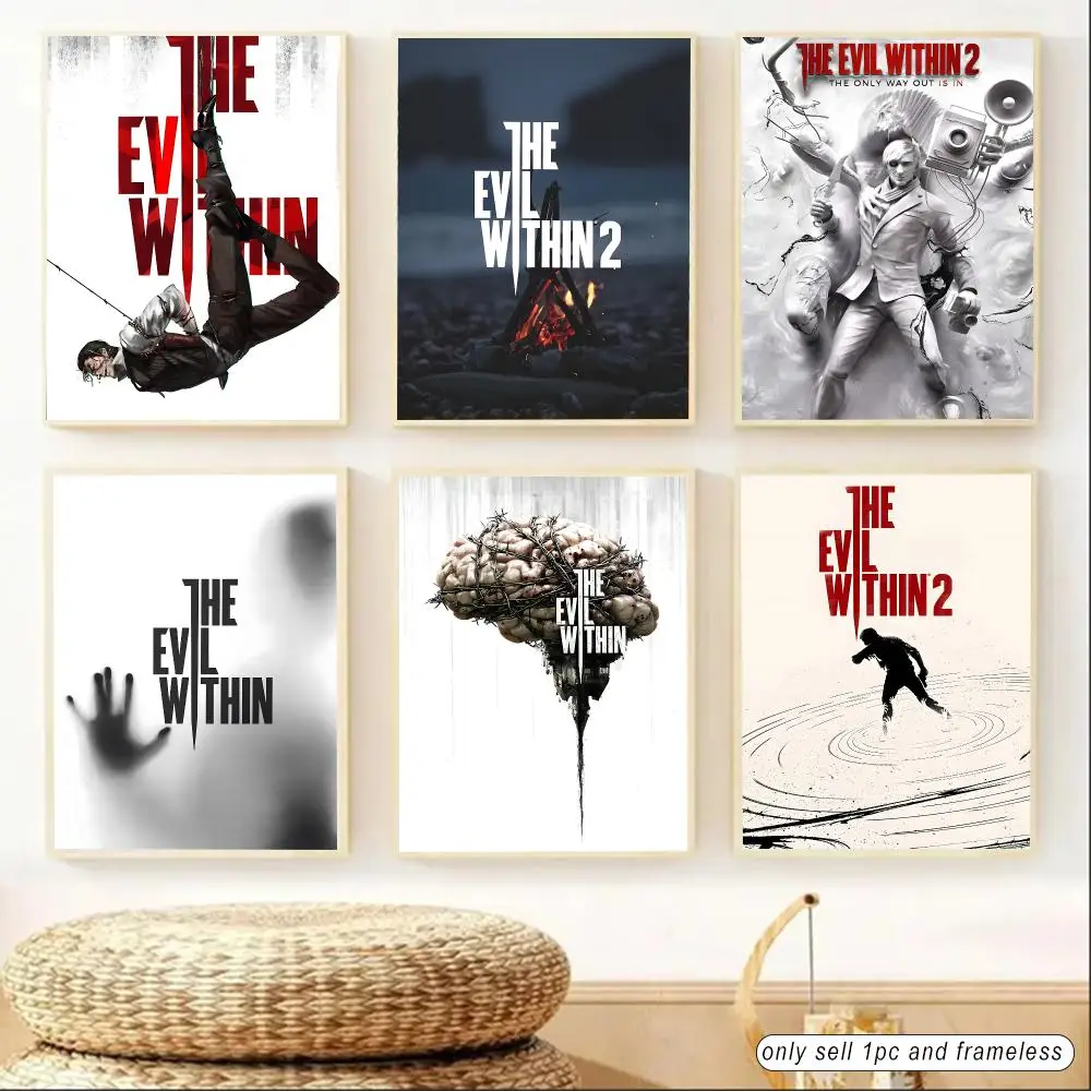 Moive The Evil Within Poster Sticky Poster Home Office Wall Bedroom Living Room Kitchen Decoration Painting