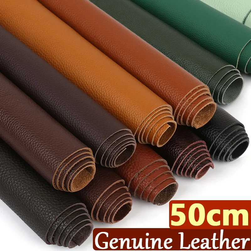 50CM Vegetable Tanned Cowhide Leather for Sofa Fabric Material Genuine Leather Wallet Bag Shoes Accessories Leather DIY 1.5mm