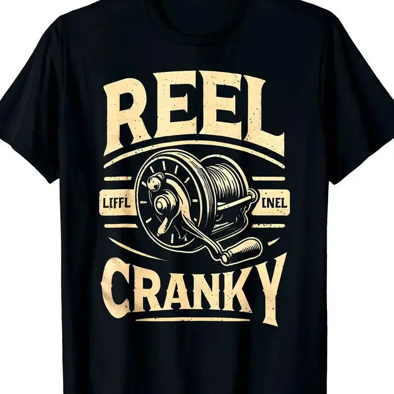 Outdoor Men's Clothing Funny and Wacky Fishing Reel Word Game  T shirt Humorous