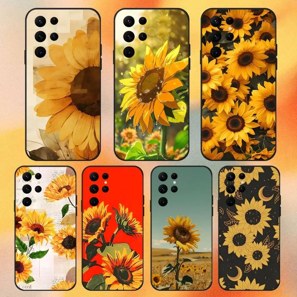 

Yellow Sunflowers Phone Case For Samsung S 25,24,23,22,30,21,10,9,Ultra,Plus,Lite,FE,4,5G Black Soft Case