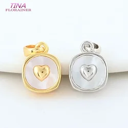 2PCS 10*13MM 11*18MM 14K Gold Color Brass with Shell Drop Heart Charms Pendants Necklace Earrings Jewelry Making  Accessories
