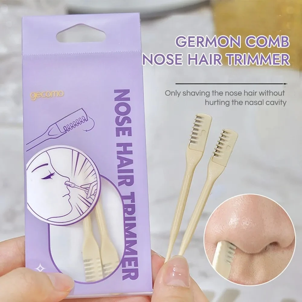 GECOMO Kamm Nasenhaarschneider Nasenhaarschaber Sauberer Nasenhaarschneider Rasierschere Zwei Packungen 2 Stück/Set
