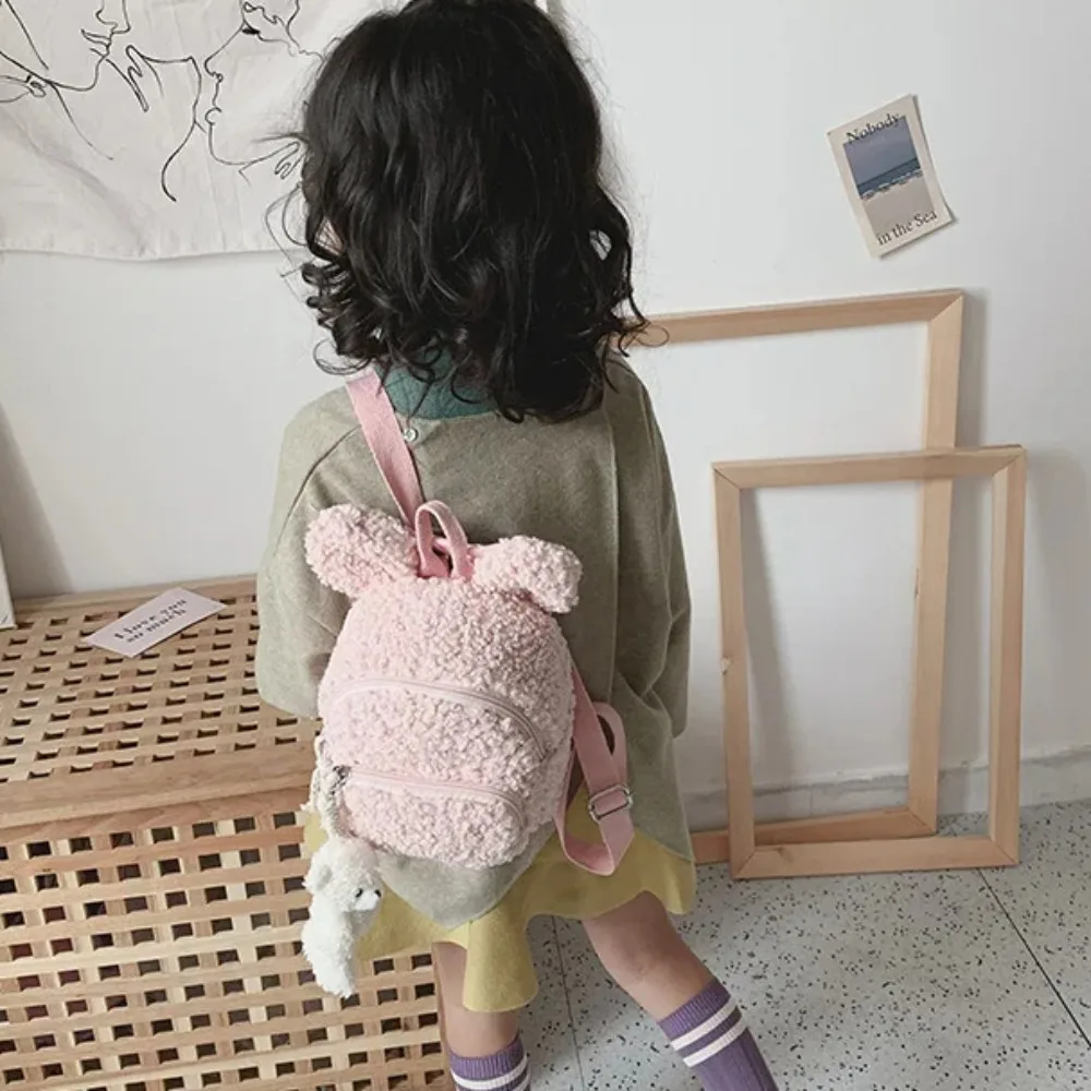 Rabbit Little Woolen Eared Rabbit Bag Bear Plush Lamb Rabbit Plush Backpack Cute Mini Kids Bear Plush Backpack Birthday Gifts