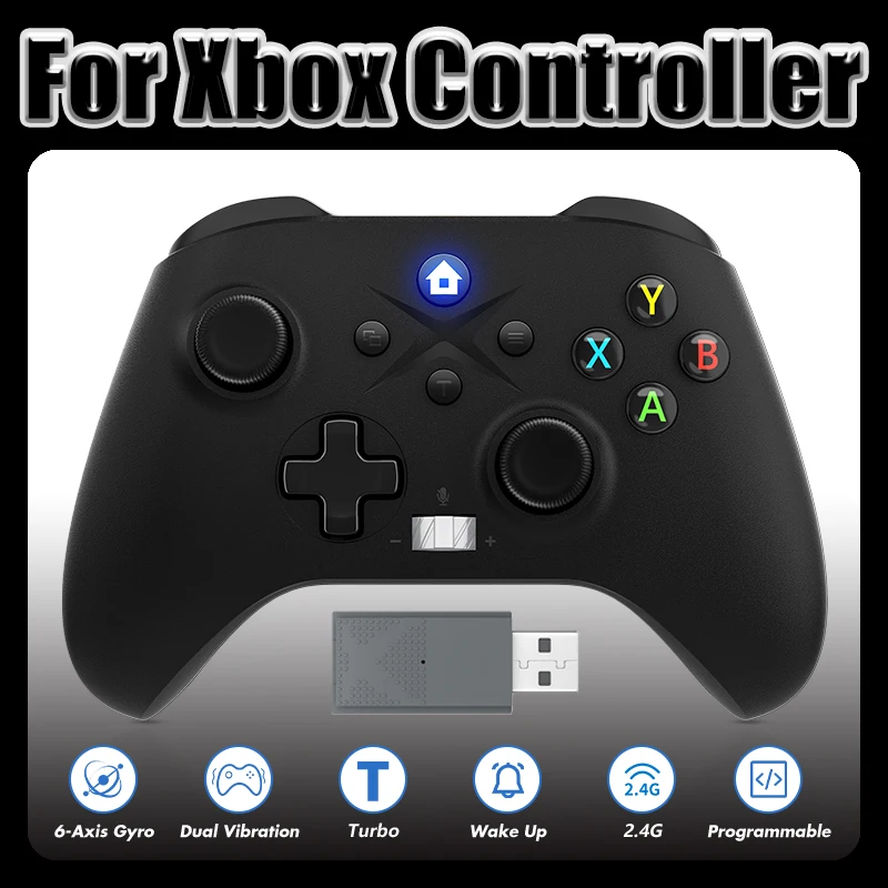 2.4G Wireless Controller For Xbox One,One S/X,Series S/X Gamepad W/ Vibration Turbo 6-AXIS Gyro Joystick Game Console