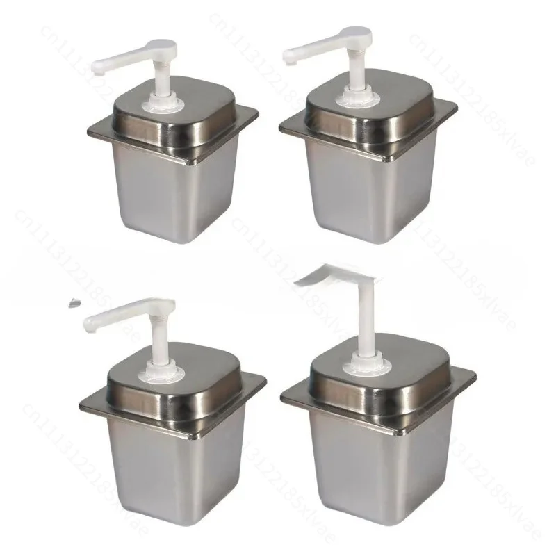Stainless Steel Detachable Condiment Pump Bottle 2.3L Manual Sauce Dispenser Pump For Ketchup Salad Home Bar Restaurant Kitchen