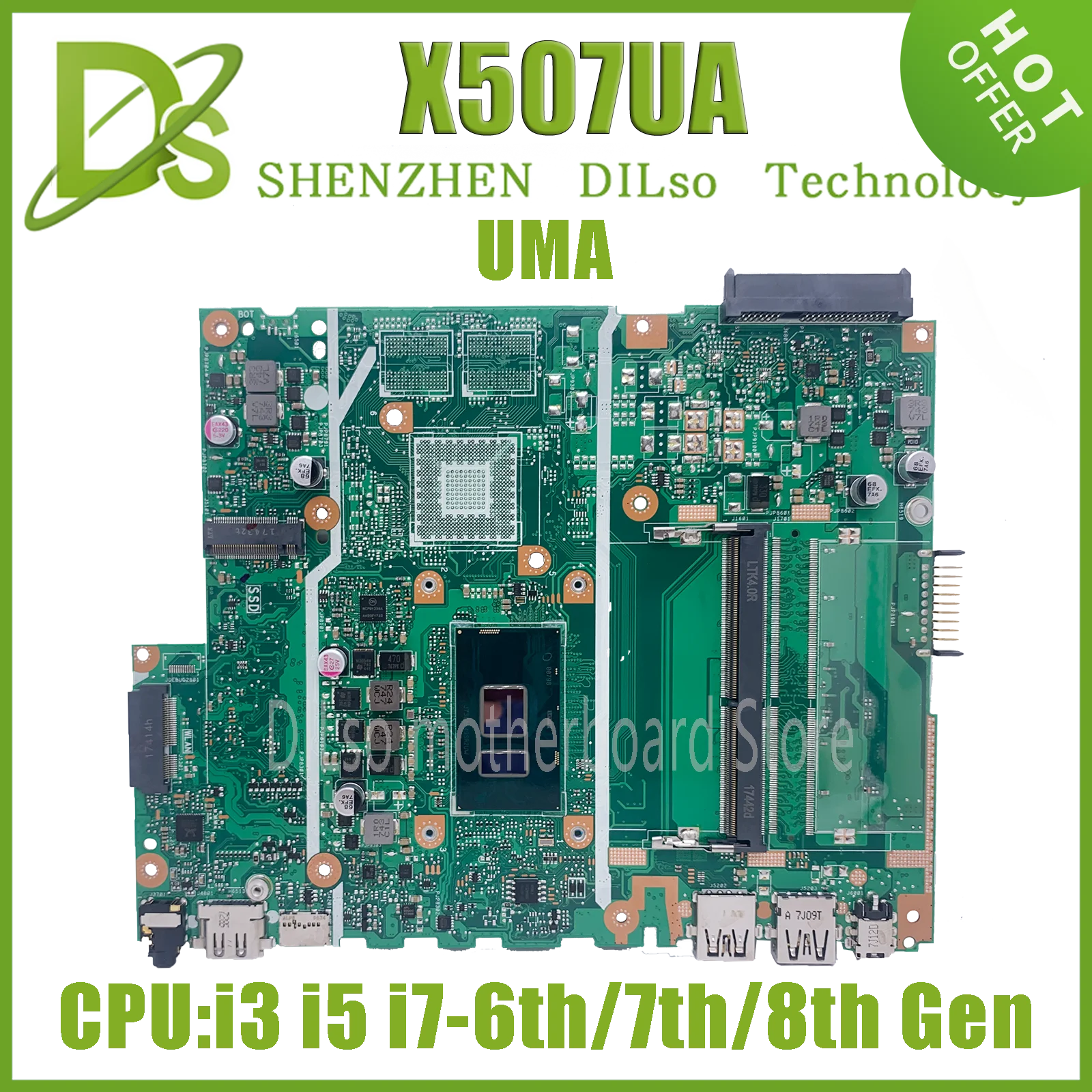 KEFU X507UA Moederbord Voor ASUS X507UAR A507UA R507UA F507UA Y5000UA Laptop Moederbord I3 I5 I7 6e/7e/8e Gen UMA DDR4