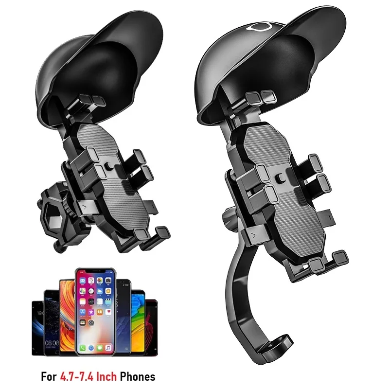 Shockproof Motorcycle Riding Mobile Phone Holder With Umbrella Eight Claw Lock Fixed Bracket for 4.7-7.4 inch Smartphone