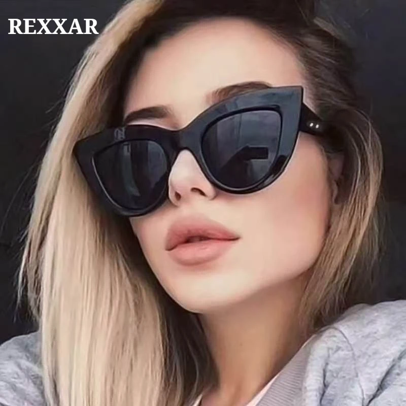 Große Vintage Cat-Eye Sonnenbrille für Damen, Übergroße Katzenaugen-Sonnenbrille für Outdoor und Autofahren, UV400-Schutz, Oculos De Sol