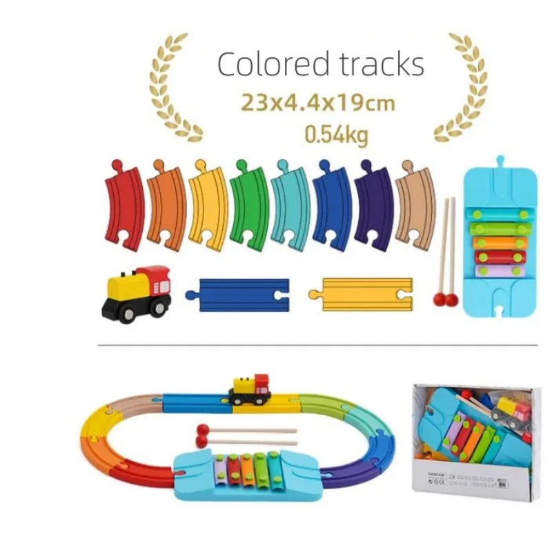 

Wood Railway Track Set Expansion Package DIY Building Blocks Accessories Tracks Fit for Biro Wooden Tracks Kids Educational Toys