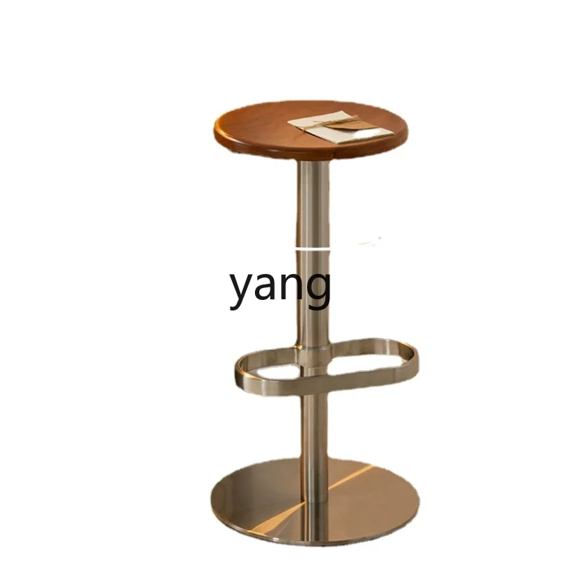 ZWS Light Luxury Bar Stool Household Solid Wood Simplicity Solid Wood High Stool Bar Chair