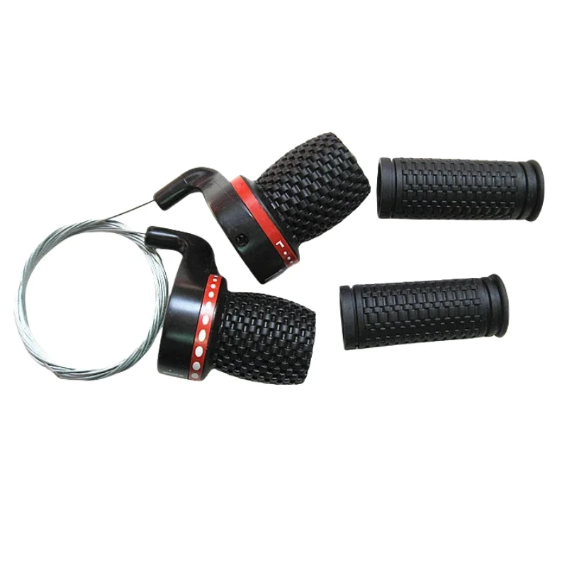 1 Pair Bicycle Twist Gear Shifter Grips, Bike Shift Levers, Replacement Grip for Shimano, 3x7 Speed, Comfortable in hand