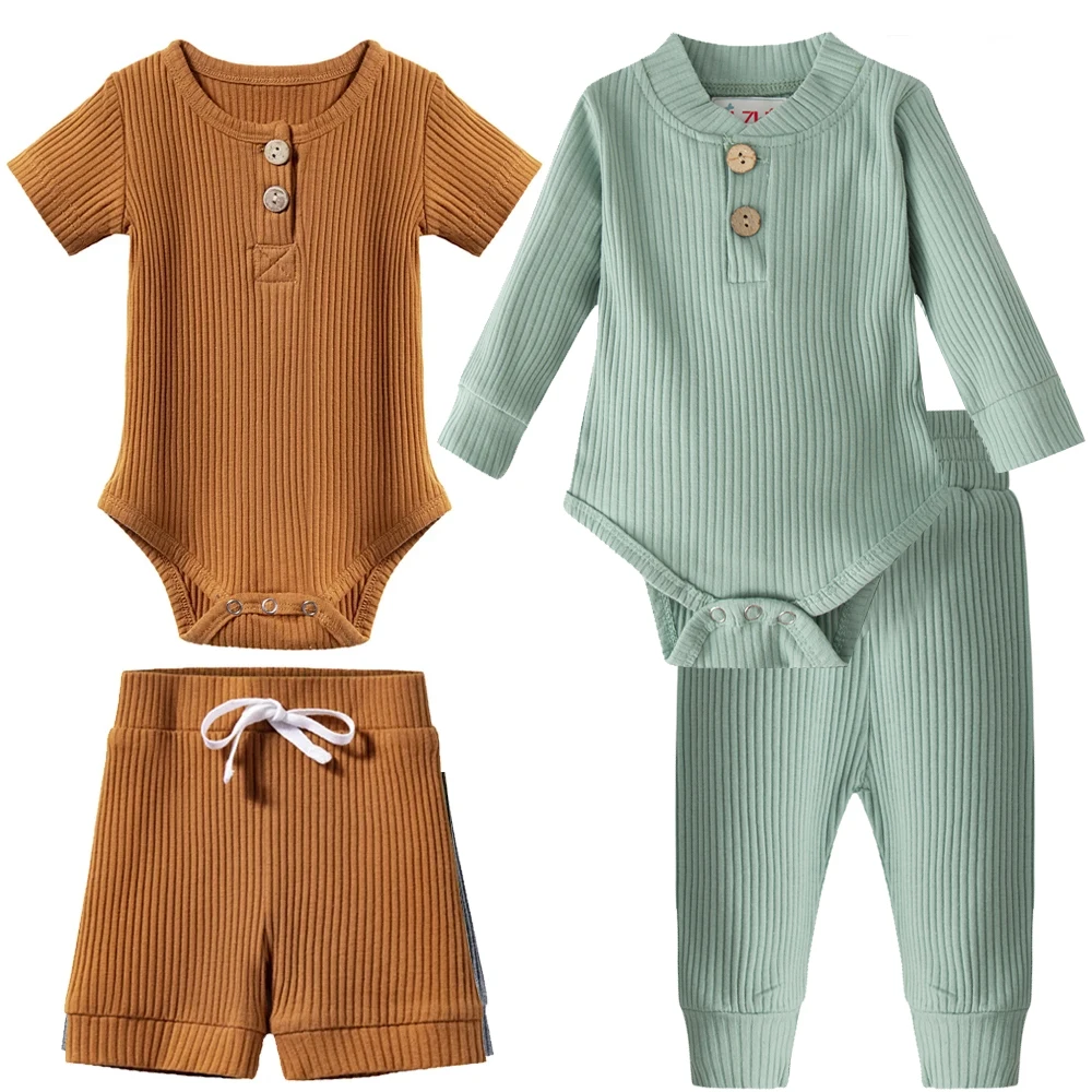 Fashion Infant Boy Romper Clothes Tracksuits Baby Bodysuit+Pant Newborn Outfits Spring Summer Casual Baby Girl Clothing 0 1 2Yrs