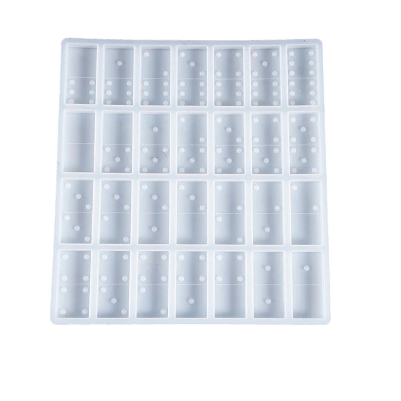1Pc Crystal Epoxy Resin Game Mold DIY Making Tools Dominoes Casting Silicone Mould.
