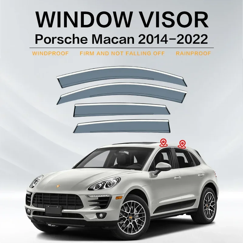 ForPORSCHE MACAN 2014-2022+ Car Window Visor Awning Shelters Windshield Side Window Rain Sun Shade Auto Accessories