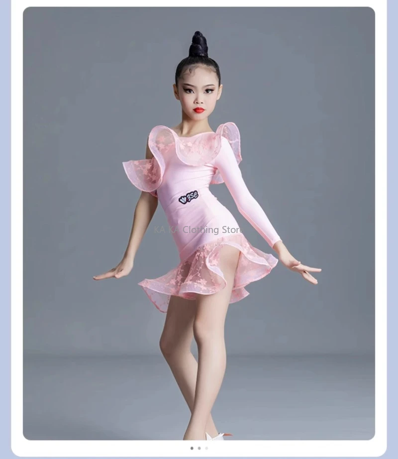 Professionele Kids Rumba Tango Samba Latin Dans Jurk Meisjes Latin Dans Kleding Kind Competitie Ballroom Dans Jurken Kostuum