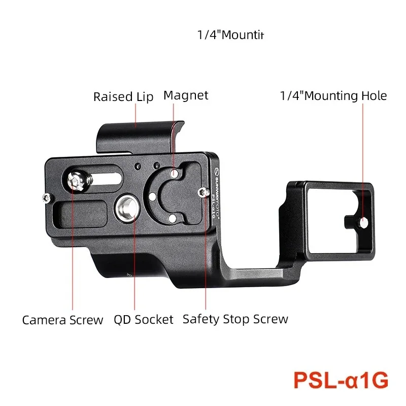 SUNWAYFOTO L Bracket for Sony a1 with Battery Grip VG-C4EM Quick Release Plate Arca Swiss RRS-PSL-a1G