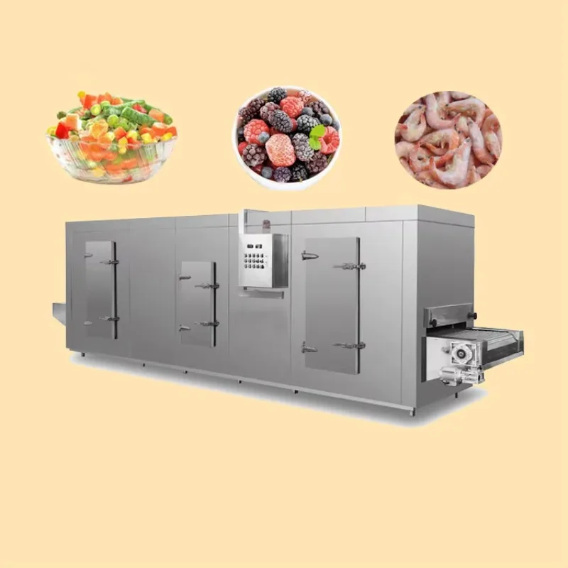 IQF Tunnel Quick Freezer Machine Customized Parameter Industrial Blast Freezer Anti Clumping Fast Freezing Device