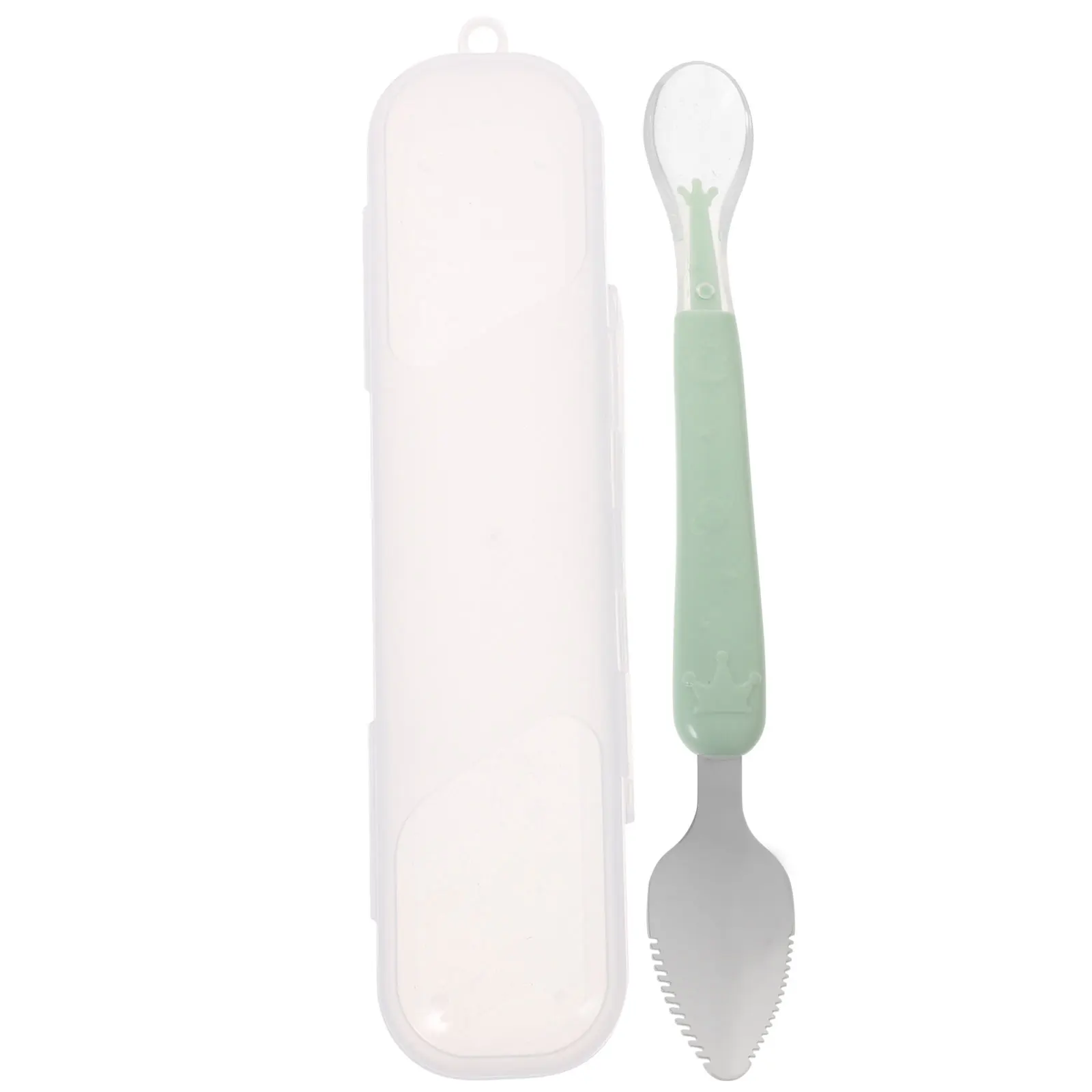 Cuchara de comida para bebé, cuchara de alimentación infantil segura para puré de fruta, yogur, raspado de cítricos, fácil de llevar, para recién nacidos y niños pequeños