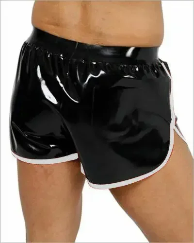 Latex Rubber Boxer Shorts Loose Cozy Polished Short Pants Gummi Sport Unterhose Cosplay