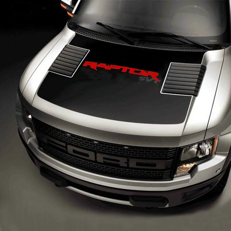 Racing Front Engine Head Hood Decal Vinyl Graphics Stickers for Ford F150 F-150 Raptor SVT 2009 2010 2011 2012 2013 2014