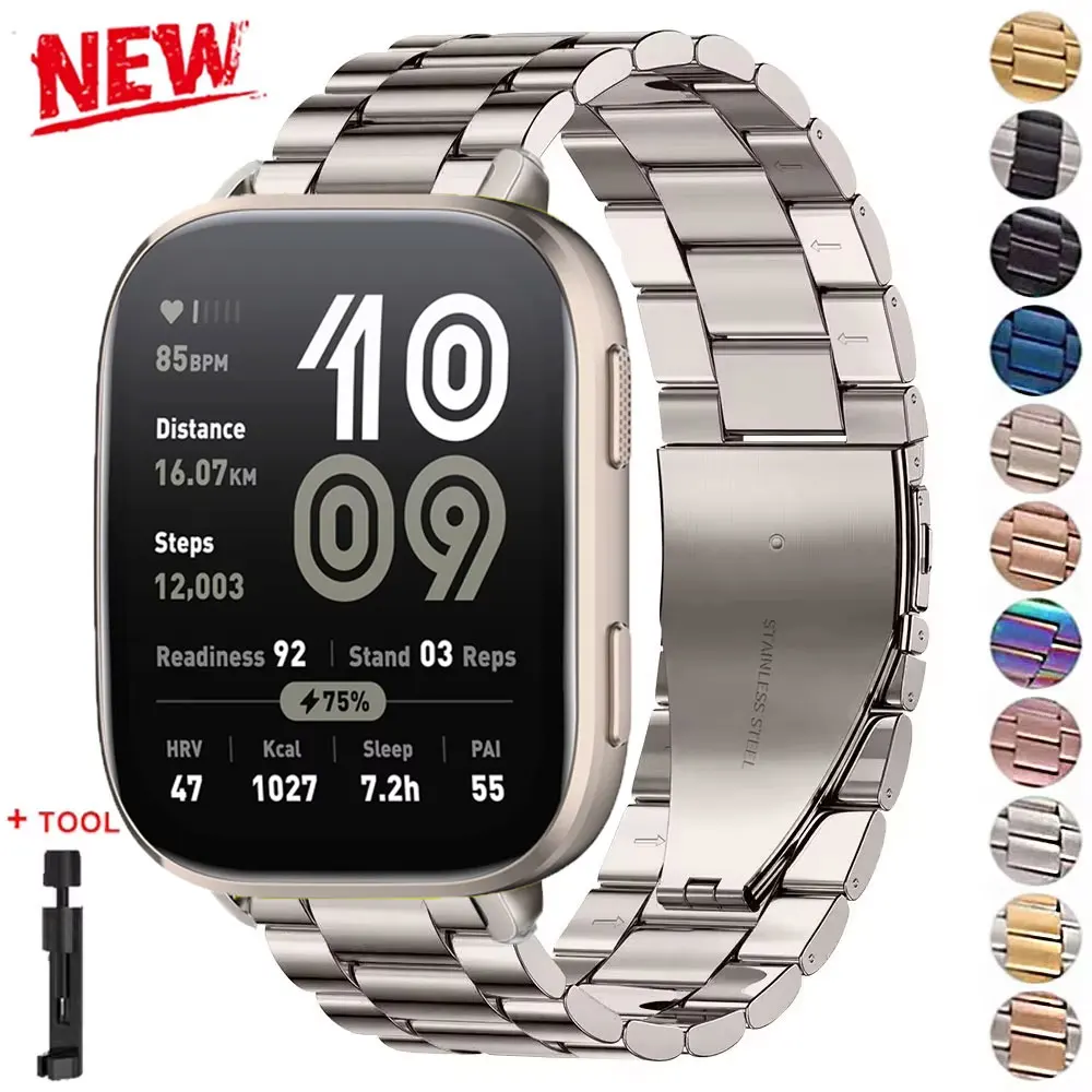 22mm Strap For Amazfit Bip 6 5 T-Rex 3 Pro 48mm Active Max Wristband Accessories For KOSPET TANK M4 T4 T2 M3 Ultra Metal Correa