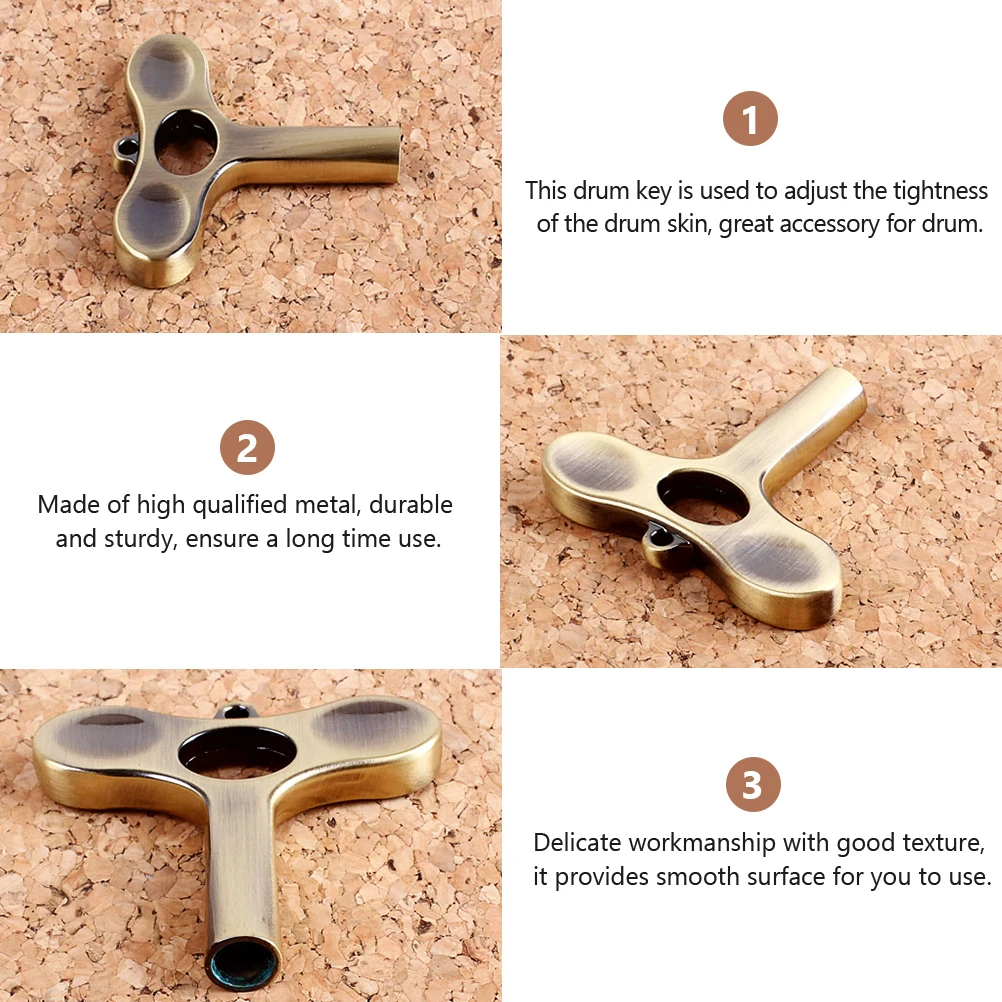 

1PCs Bronze Color Metal Drum Tuning Key Wrench Tool Sturdy Smooth Percussion Kit Snare Accessory Musical