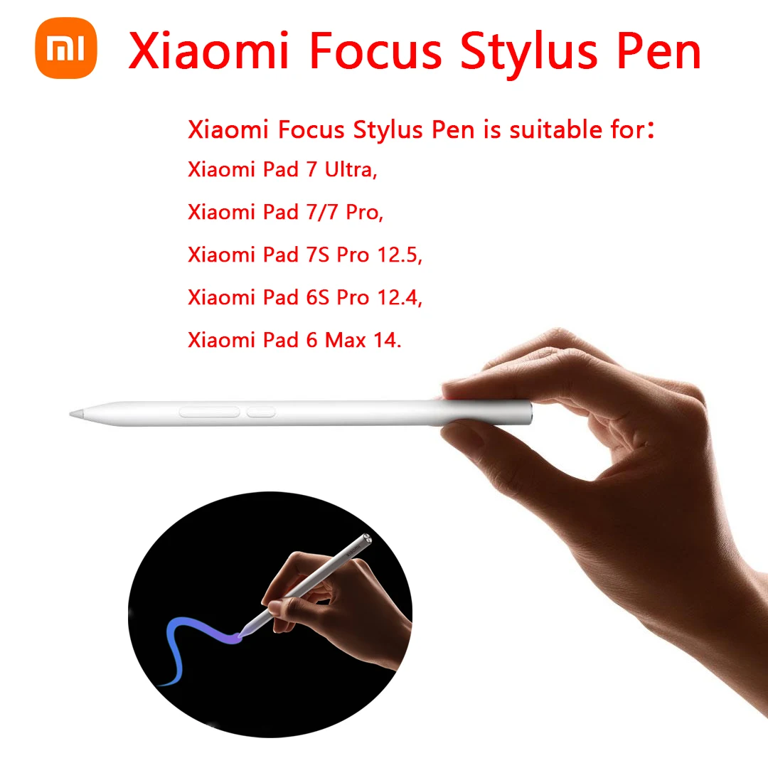 Xiaomi Focus Stylus Pen 8192 Level Pressure for Xiaomi Pad 7/7 Pro, Mi Pad 6S Pro 12.4 Draw Writing Screenshot Tablet Touch