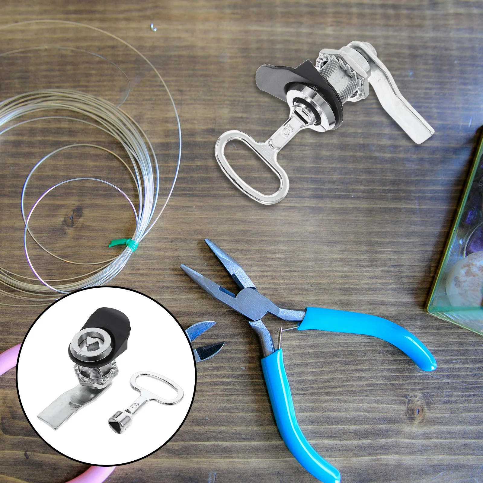 Cilindro para portas de armário, fechadura triangular de liga de zinco, substituição de fechadura tubular resistente para armários de metal elétricos