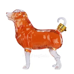 500ML Alcohol Bottle for Tequila Chinese Zodiac Dog shaped animal whiskey decanter  Unique Liquor Bar and Party Decorations