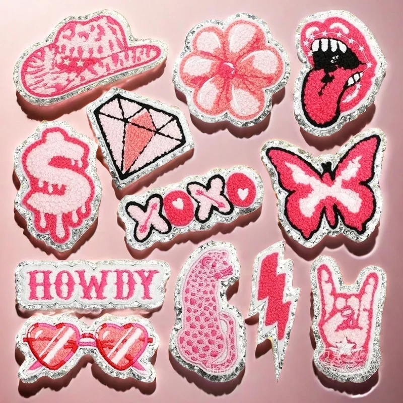 Towel Embroidery Cowboy Hat Embroidery Cloth Sticker Lightning Clothes Decoration Patch Sticker Computer Embroidery Label