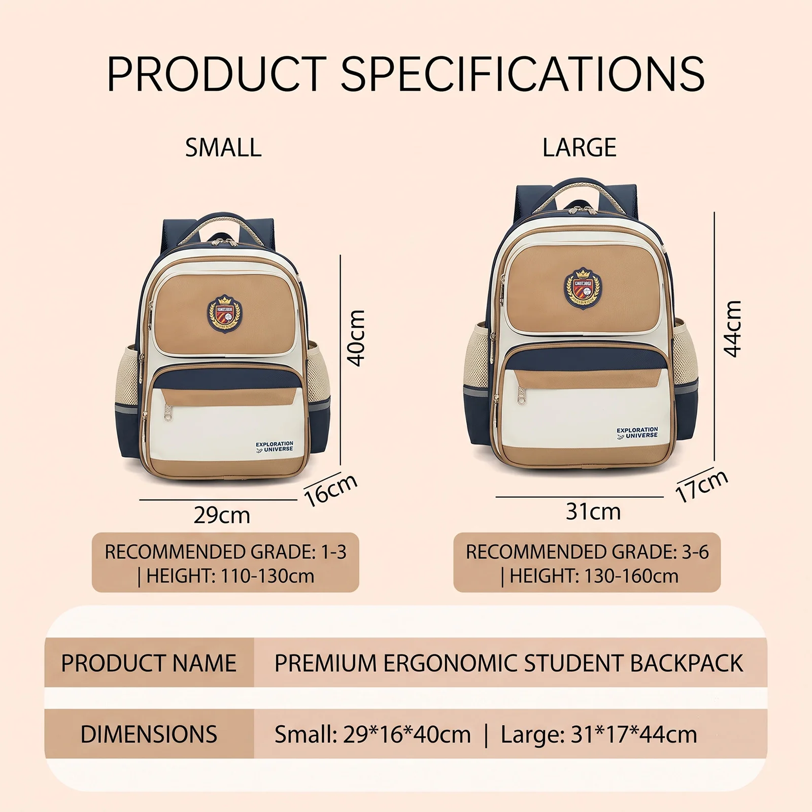 Back to School Backpack for Elementary Students Large Capacity School Bag,Ergonomic Kids Bookbag with Padded Back Support