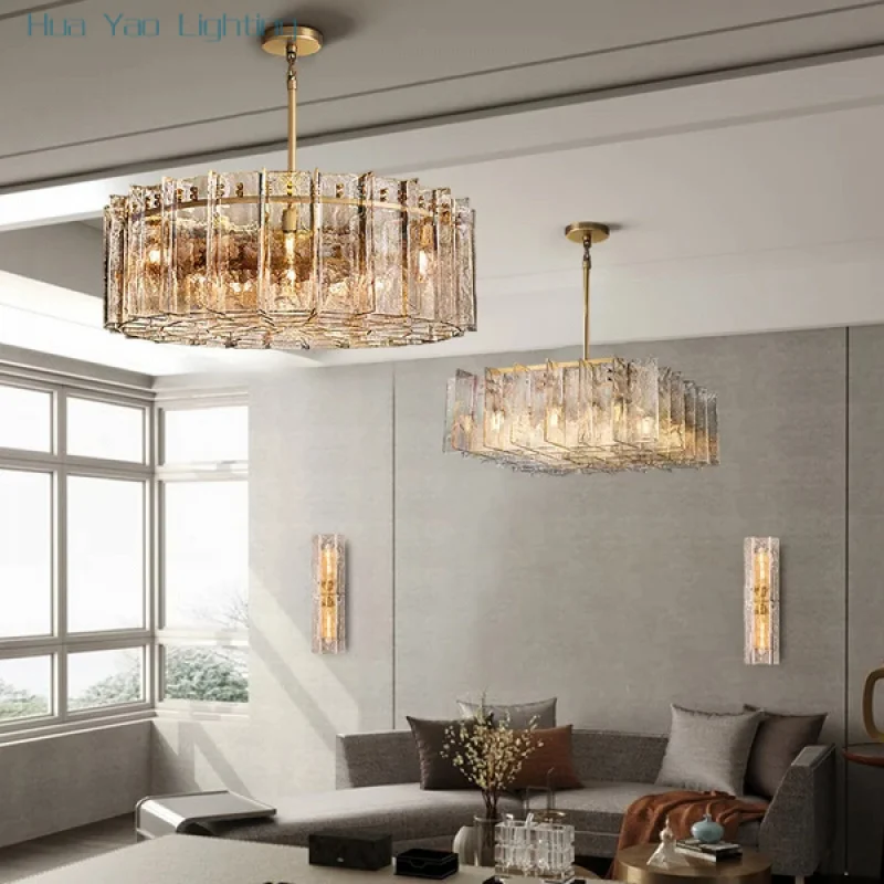 Retro Vintage American E14 Brass Chrome Glass Collection Chandelier Lighting Lustre Suspension Luminaire Lampen For Living Room