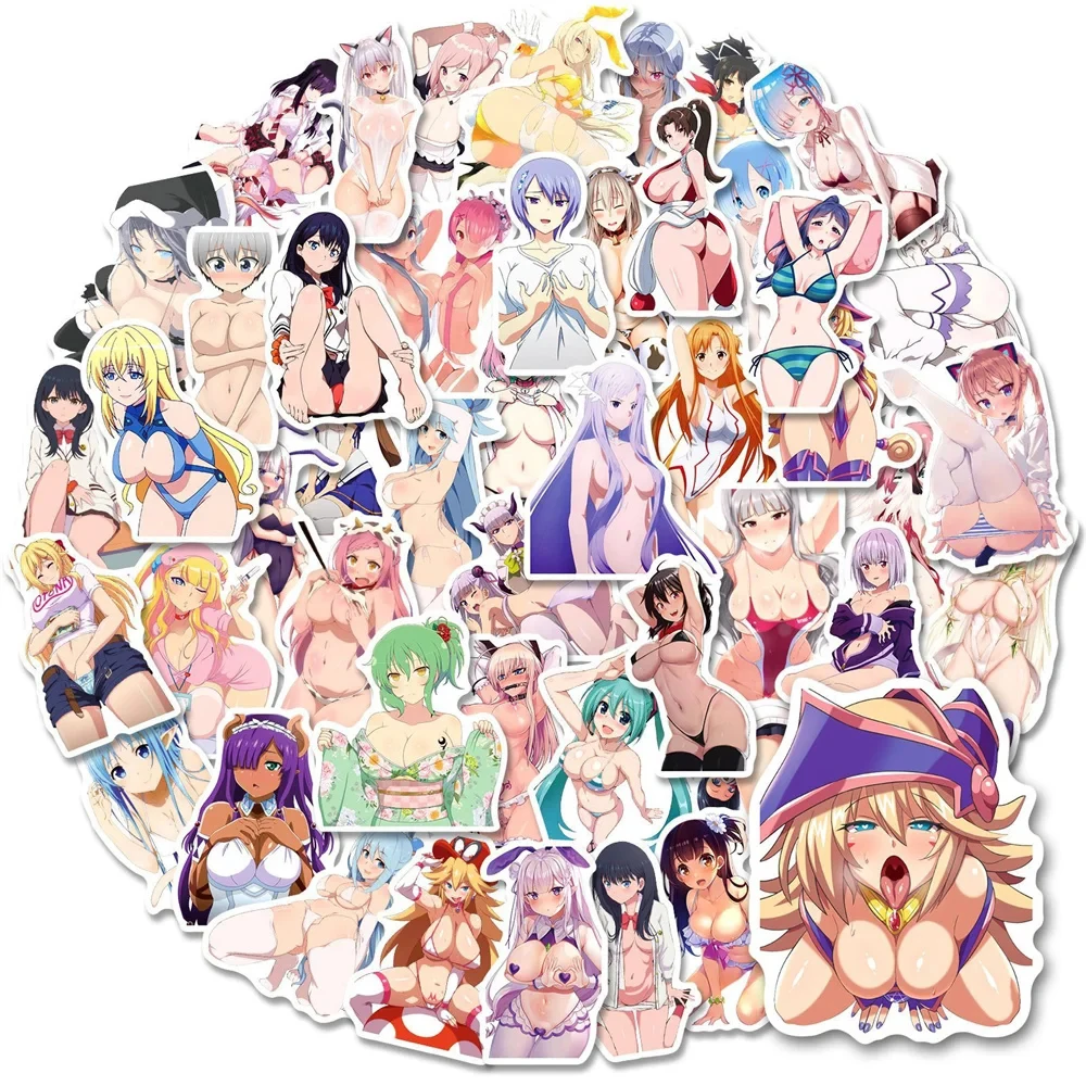 

10/30/50/100pcs Sexy Anime Girl Adult Stickers Cartoon Graffiti Decals Decoration DIY Notebook Laptop Phone Hentai Waifu Sticker