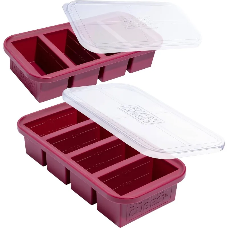 

1 Cup Silicone Freezer Tray with Lids, Perfect for Storing Broth, Leftovers, Rice, Sauce and More, Silicone Soup Freezer Molds