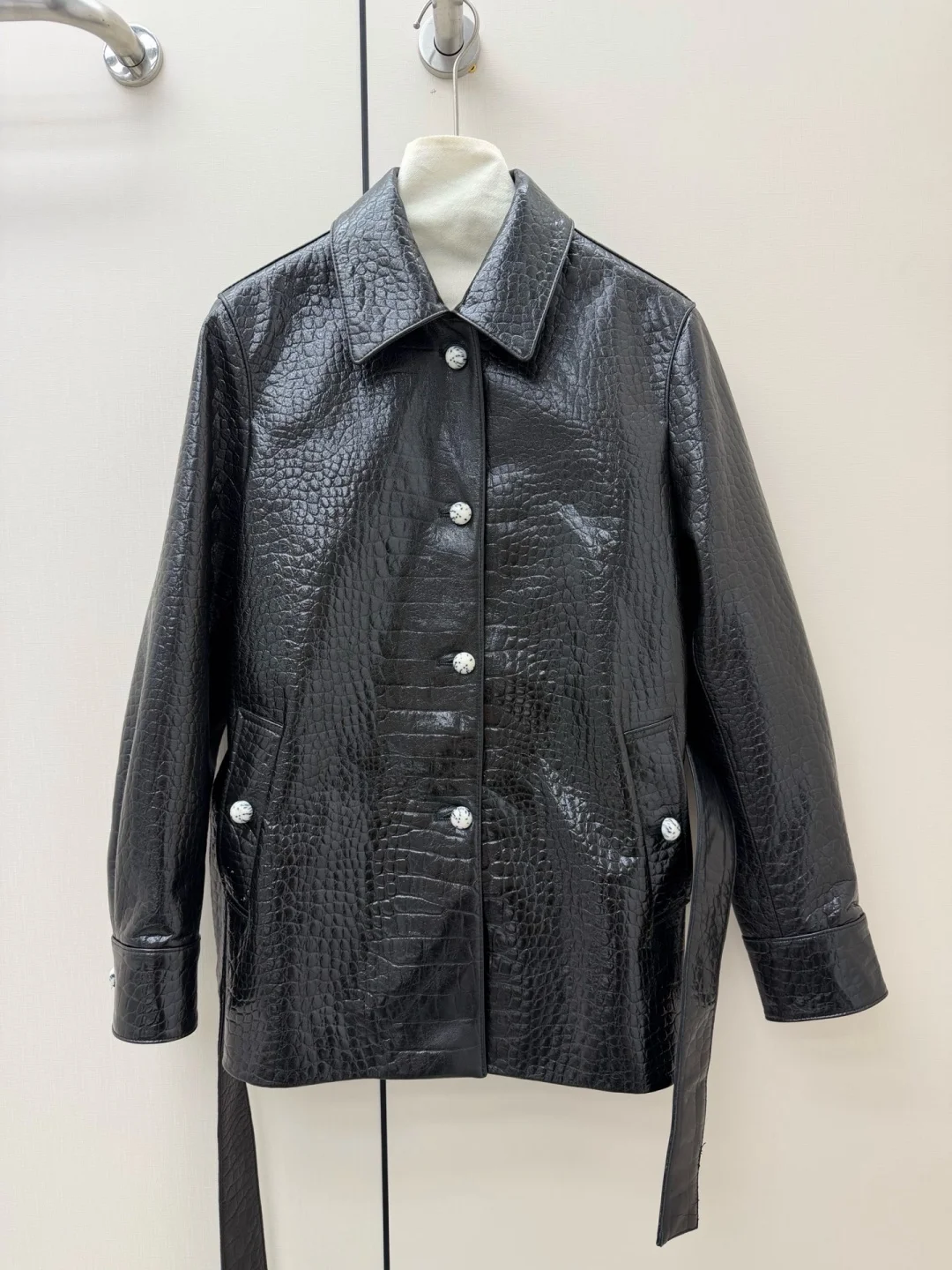 Premium Sheepskin Leather Draped Cut Design 2026 Early Spring Collection