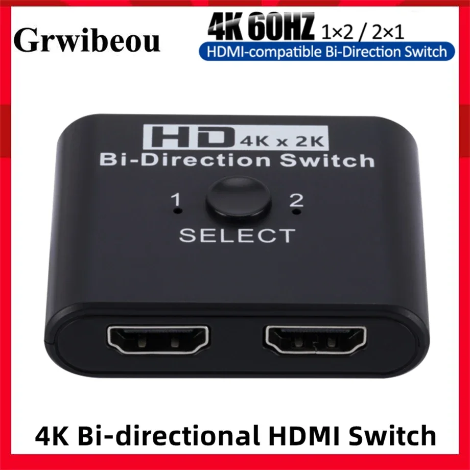 Splitter Switcher compatibile HDMI 4K Bi-Direction 1x 2/2x1 adattatore Switch compatibile HDMI convertitore 2 in 1 Out per PS4/3 TV Box