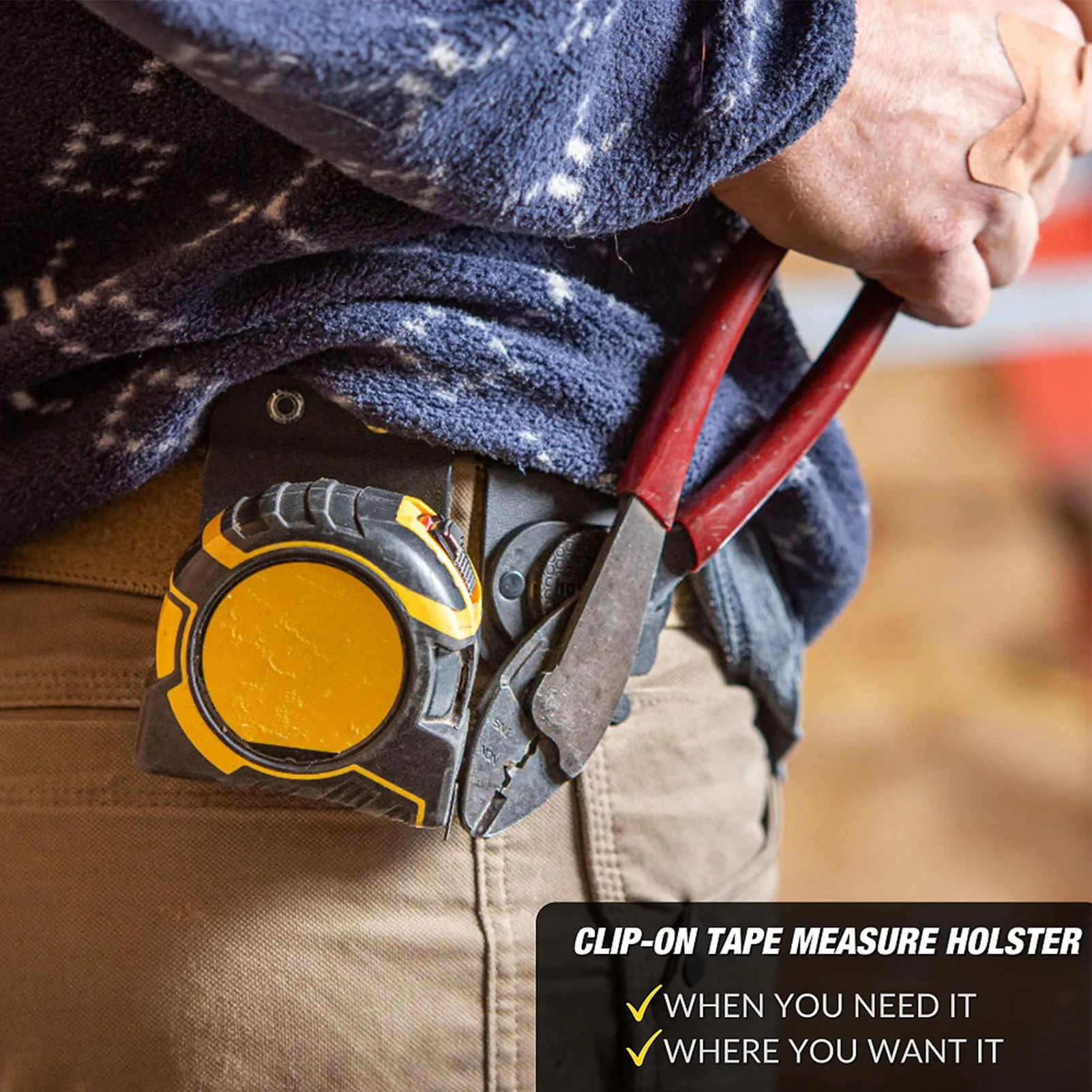 حامل حزام الحفر، خطاف من الفولاذ المقاوم للصدأ، شريط قياس الحفر الكهربائي، مشبك حزام للأحزمة بعرض يصل إلى 2 بوصة، حافظة الحفر #2