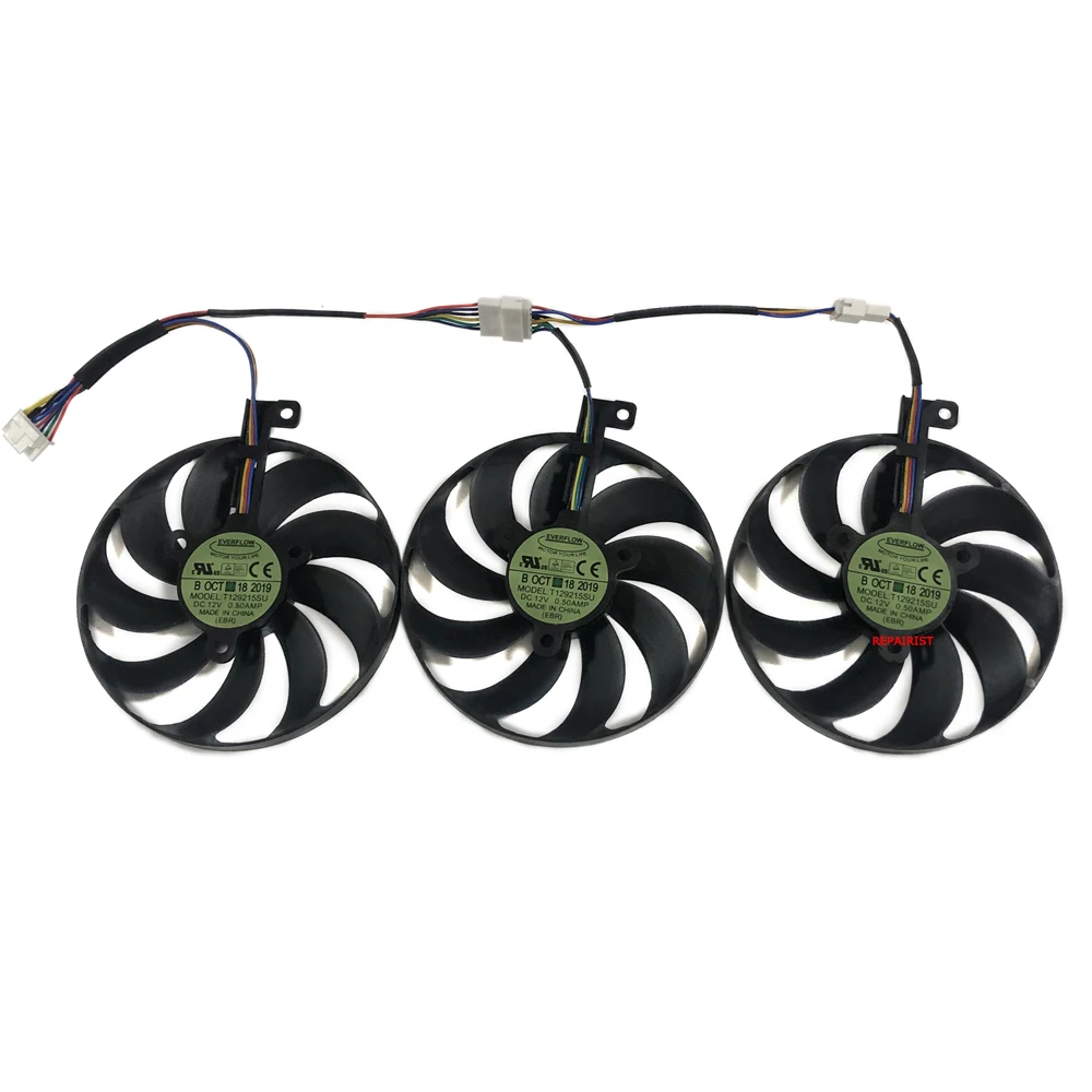 3Pcs/Set,T129215SU,PLD09210S12H,FDC10H12S9-C,Video Fan,For ASUS ROG STRIX RTX 2080 Ti GAMING,For ROG-STRIX-RX 5700 O8G GAMING OC