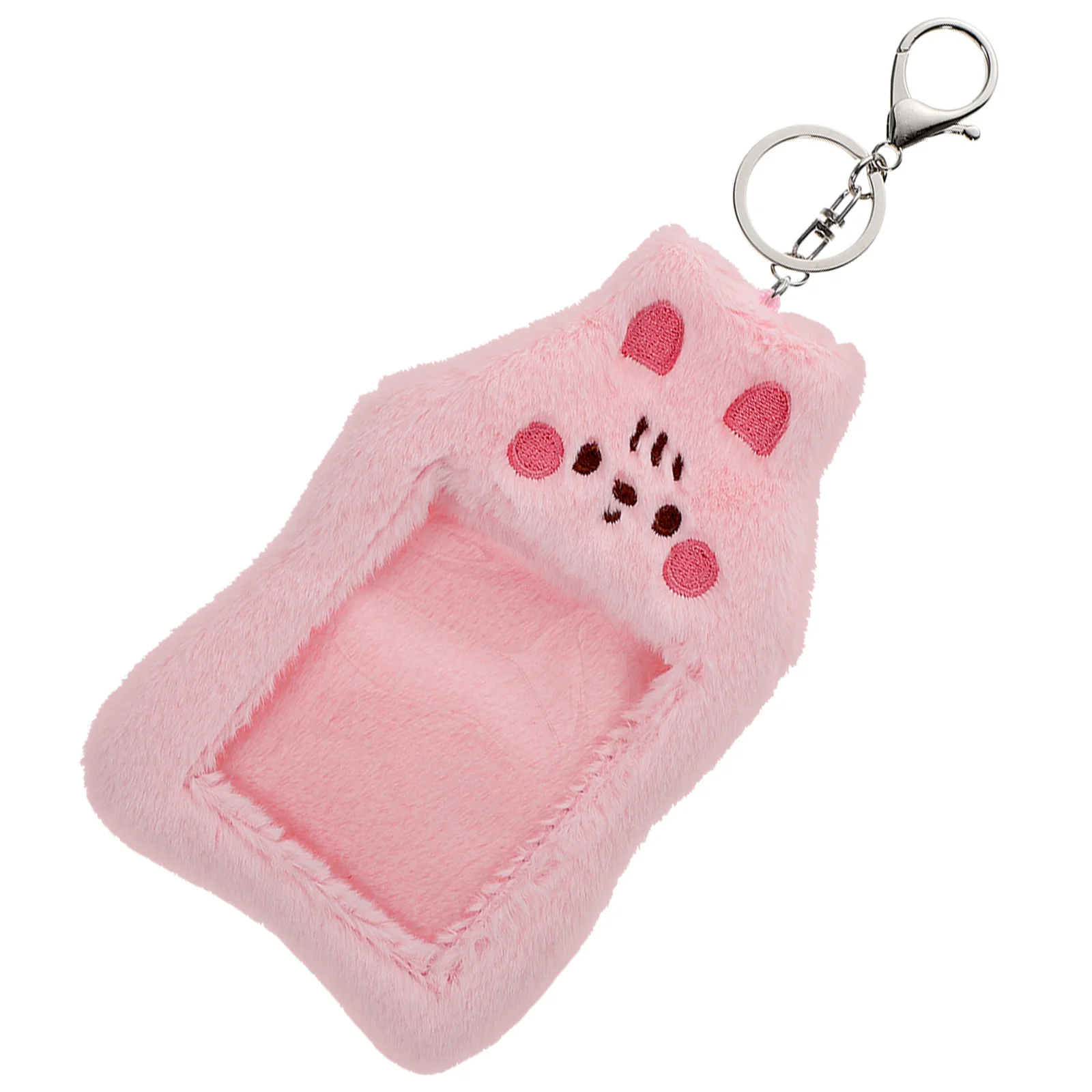 

Plush Card Holder Decoration Protector Visible Id Holders Clip Keychain Aluminum Alloy Girl Cartoon Cards Cover