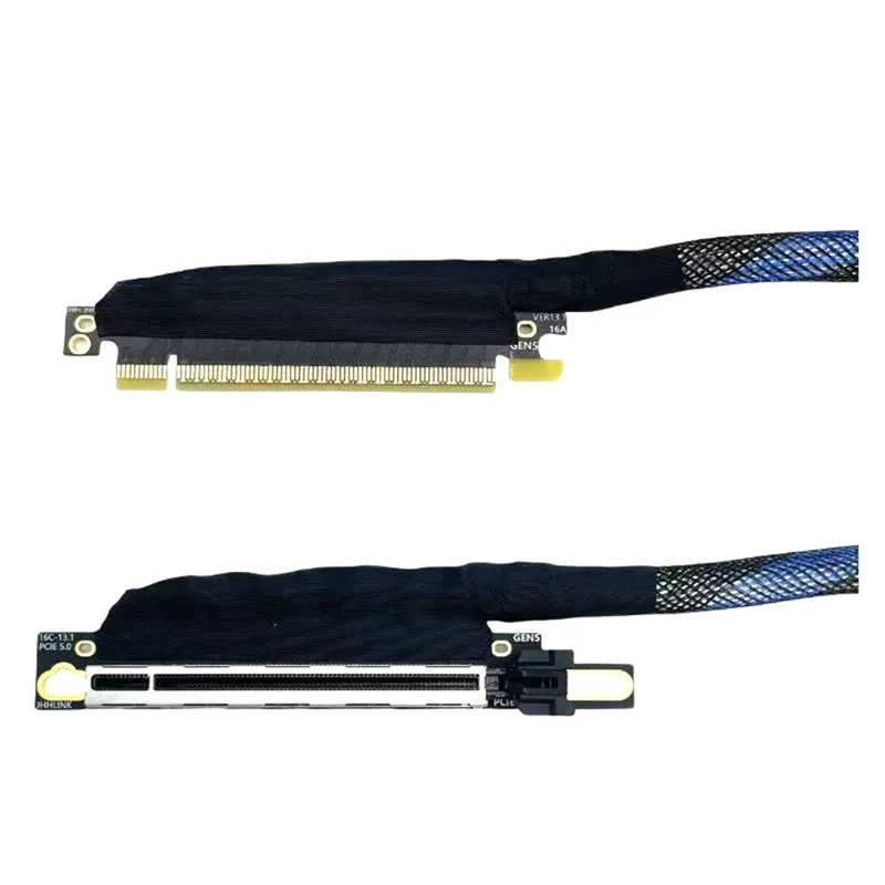 PCIE 5.0 X16 Grafikkarte GPU Verlängerungskabel versilbert PCIe5.0 X16 GEN5 64GT/S Adapter Serverkabel