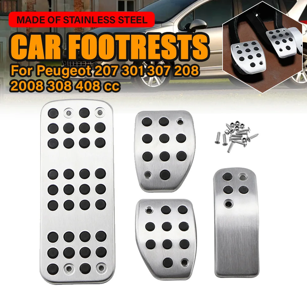 

Аксессуары, подставка для ног газового тормоза, модифицированная крышка, педаль тормозной муфты, комплект педалей для Peugeot 207 301 307 208 2008 308 408 cc